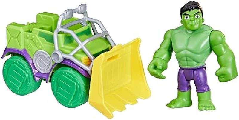MARVEL SPIDEY & FRIENDS HULK SMASH TRUCK SET, ACTION FIGURE & VEHICLE TOY, PRESCHOOL SUPERHERO