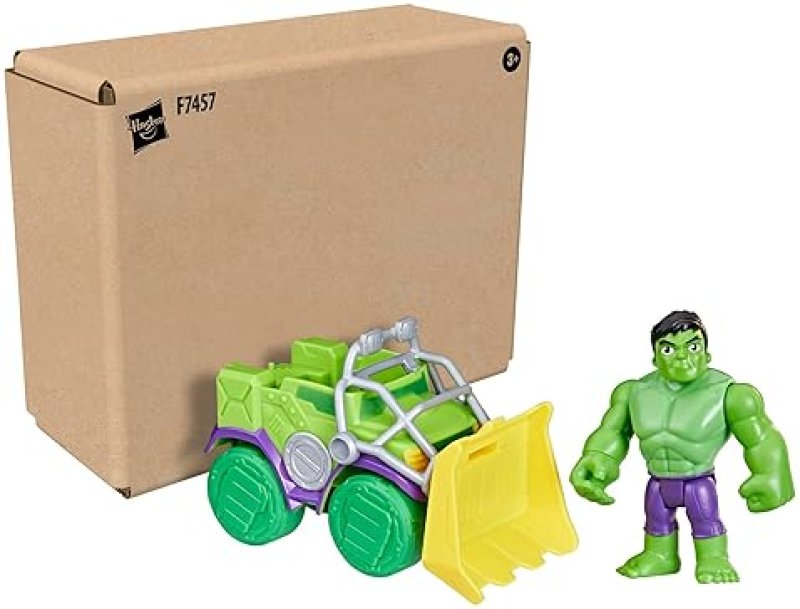 MARVEL SPIDEY & FRIENDS HULK SMASH TRUCK SET, ACTION FIGURE & VEHICLE TOY, PRESCHOOL SUPERHERO