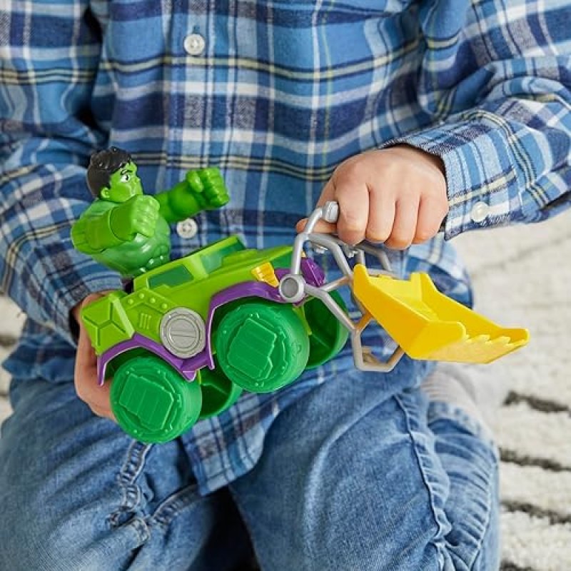 MARVEL SPIDEY & FRIENDS HULK SMASH TRUCK SET, ACTION FIGURE & VEHICLE TOY, PRESCHOOL SUPERHERO