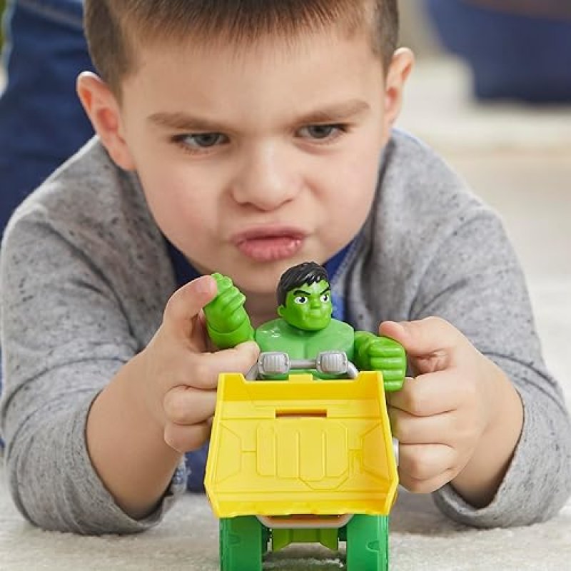 MARVEL SPIDEY & FRIENDS HULK SMASH TRUCK SET, ACTION FIGURE & VEHICLE TOY, PRESCHOOL SUPERHERO