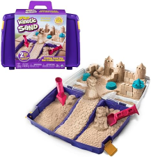 SPIN MASTER KINETIC SAND BOX SET WITH 2LBS PLAY SAND, MOLDS & TOOLS - SENSORY TOYS FOR KIDS 3+