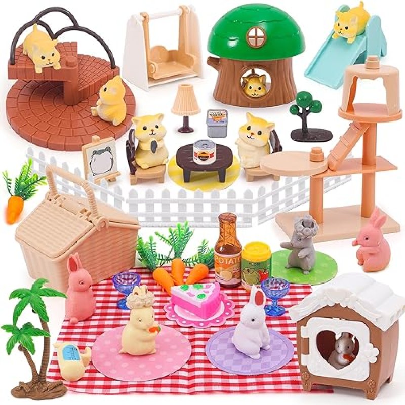 SUPERGFS HAMSTER CARE CENTER PRETEND PLAYSET TOY FOR KIDS - EDUCATIONAL & REALISTIC PET TOYS