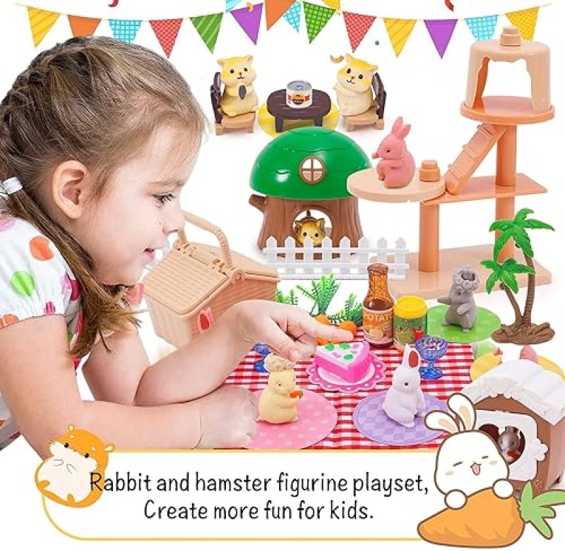SUPERGFS HAMSTER CARE CENTER PRETEND PLAYSET TOY FOR KIDS - EDUCATIONAL & REALISTIC PET TOYS