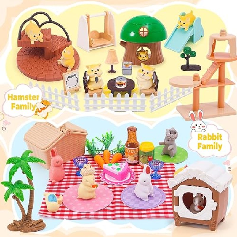 SUPERGFS HAMSTER CARE CENTER PRETEND PLAYSET TOY FOR KIDS - EDUCATIONAL & REALISTIC PET TOYS