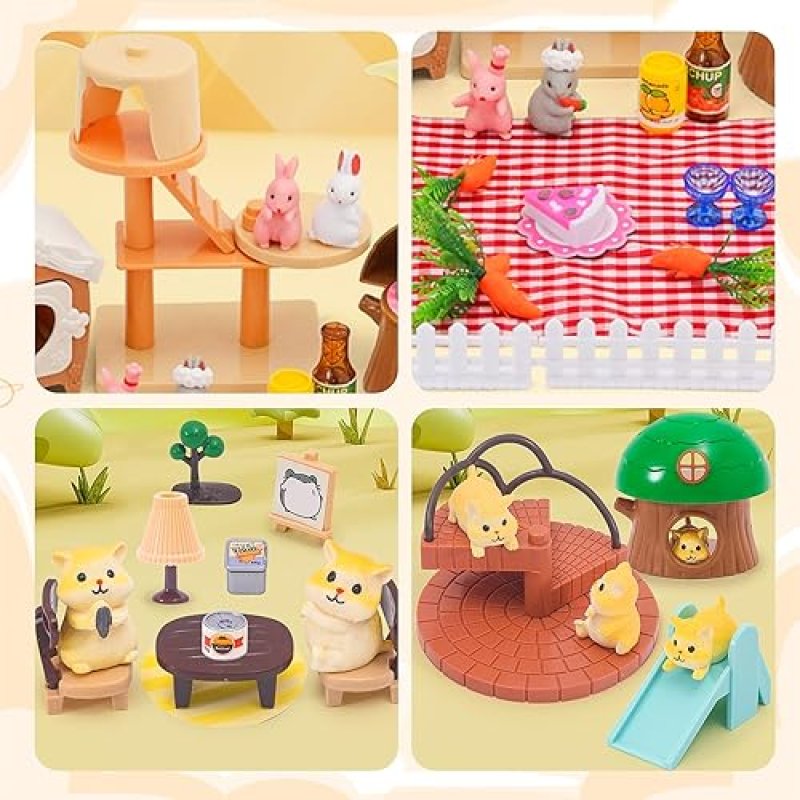 SUPERGFS HAMSTER CARE CENTER PRETEND PLAYSET TOY FOR KIDS - EDUCATIONAL & REALISTIC PET TOYS