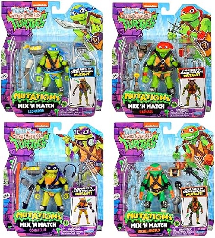 PLAYMATES TOYS TEENAGE MUTANT NINJA TURTLES MIX AND MATCH BUNDLE