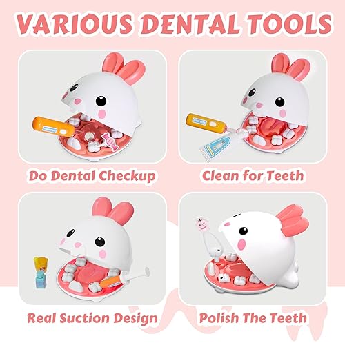 HAYXUN 31-PIECE DENTIST & DOCTOR PRETEND PLAY SET FOR KIDS 3-5 - IDEAL EASTER GIFT FOR GIRLS 3-7