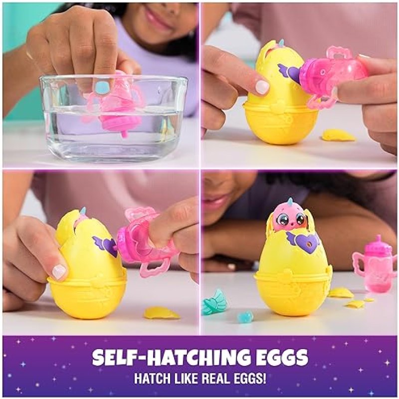 SPIN MASTER HATCHIMALS ALIVE NEON RAINBOW SPRING BASKET TOY WITH SELF-HATCHING EASTER EGGS - FUN GIFT FOR KIDS AGES 3+