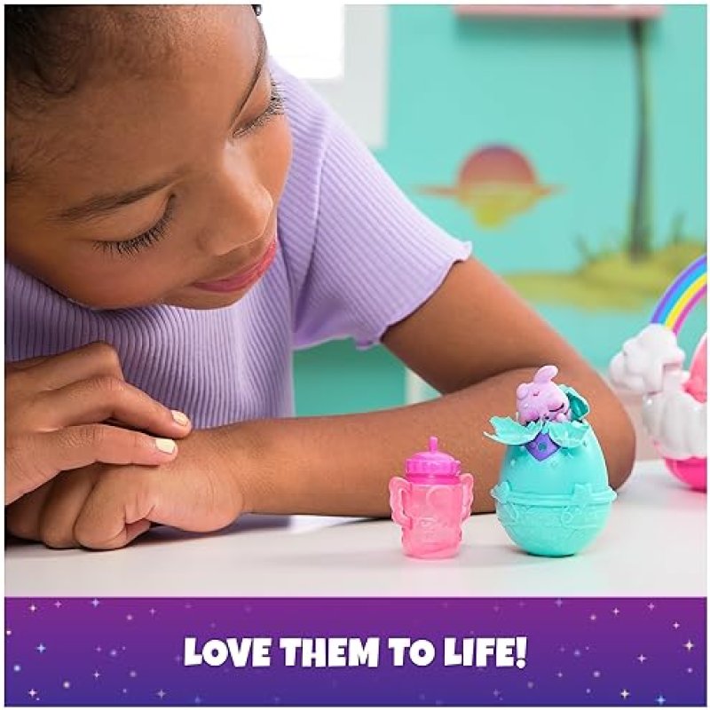 SPIN MASTER HATCHIMALS ALIVE NEON RAINBOW SPRING BASKET TOY WITH SELF-HATCHING EASTER EGGS - FUN GIFT FOR KIDS AGES 3+