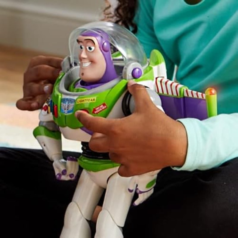 DISNEY BUZZ LIGHTYEAR TALKING ACTION FIGURE, TOY STORY, 10+ ENGLISH PHRASES, INTERACTIVE WITH OTHER TOYS