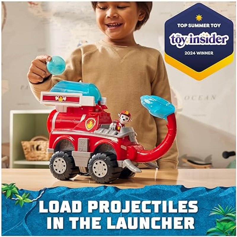 SPIN MASTER PAW PATROL MARSHALL ELEPHANT FIRETRUCK TOY WITH PROJECTILE LAUNCHER - KIDS TOYS FOR BOYS & GIRLS, AGES 3+