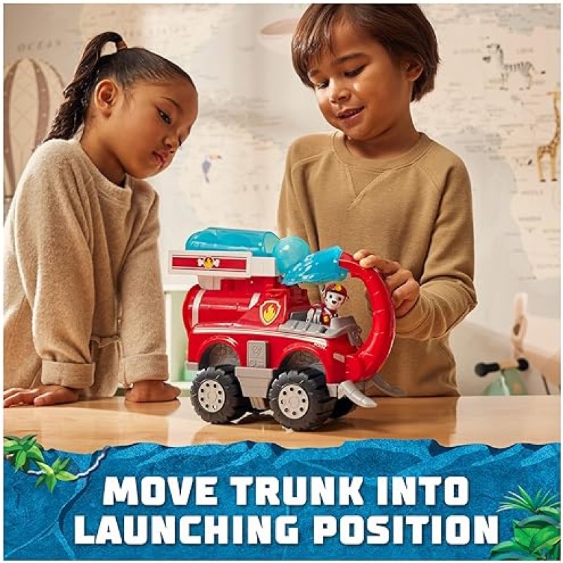 SPIN MASTER PAW PATROL MARSHALL ELEPHANT FIRETRUCK TOY WITH PROJECTILE LAUNCHER - KIDS TOYS FOR BOYS & GIRLS, AGES 3+