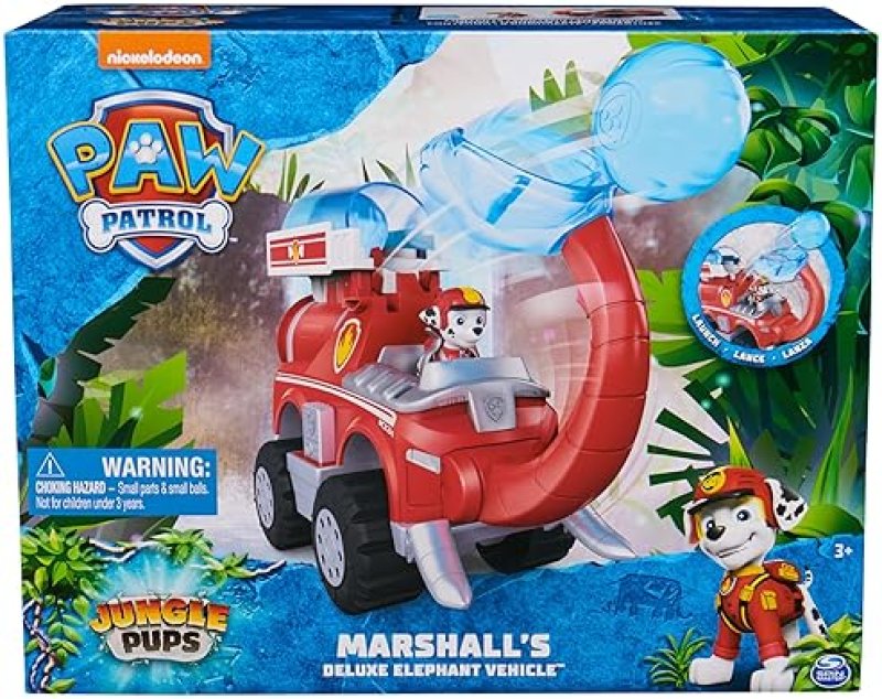 SPIN MASTER PAW PATROL MARSHALL ELEPHANT FIRETRUCK TOY WITH PROJECTILE LAUNCHER - KIDS TOYS FOR BOYS & GIRLS, AGES 3+