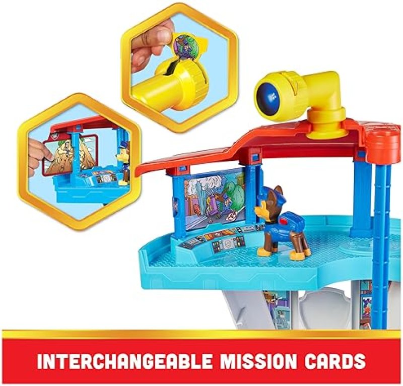 SPIN MASTER PAW PATROL LOOKOUT TOWER PLAYSET WITH TOY CAR LAUNCHER AND CHASE FIGURES, AGES 3+
