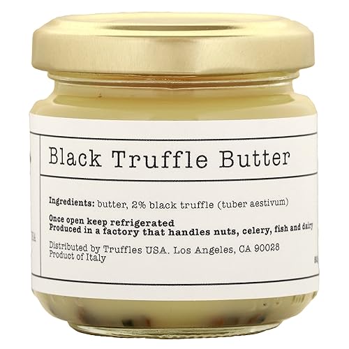 TRUFFLE BUTTER 2.82 OZ JAR - IMPORTED FROM ITALY - GOURMET RECIPE WITH NATURAL INGREDIENTS - LUXURIOUS DELICACY