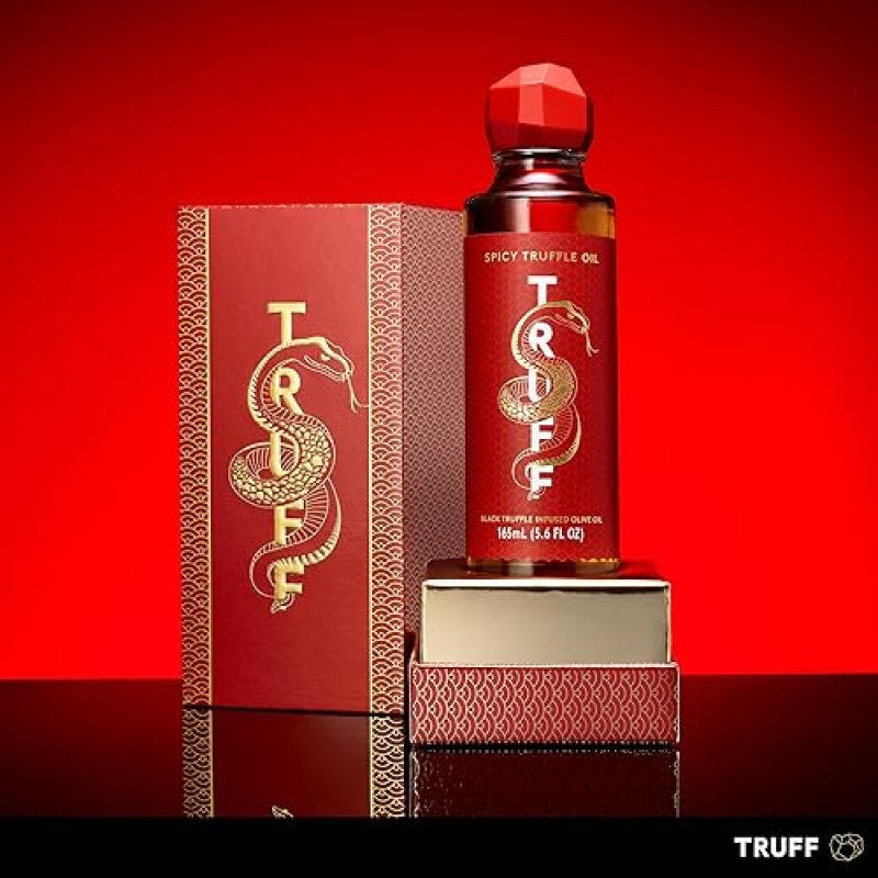 TRUFF SPICY BLACK TRUFFLE OIL - GOURMET INFUSED OLIVE OIL FOR DRESSING, SEASONING, OR DRIZZLING - NON-GMO, GLUTEN-FREE - 5.6 FL.OZ