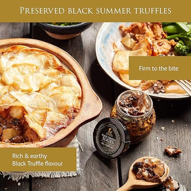 TRUFFLEHUNTER PREMIUM BLACK TRUFFLE SLICES 2.82 OZ - GOURMET DELIGHT