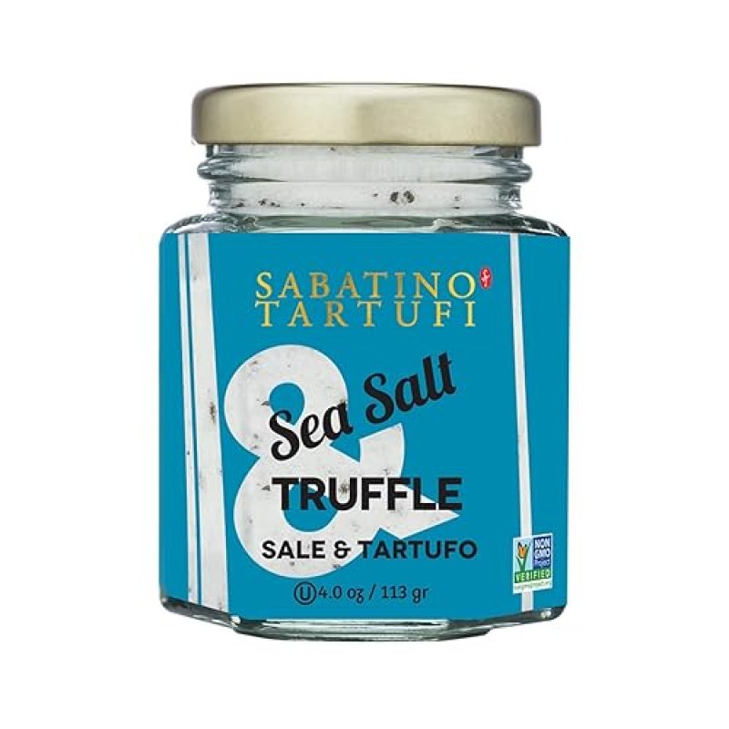 SABATINO TARTUFI TRUFFLE SALT SEASONING - ALL NATURAL GOURMET SICILIAN SEA SALT, KOSHER, NON-GMO, 4 OZ