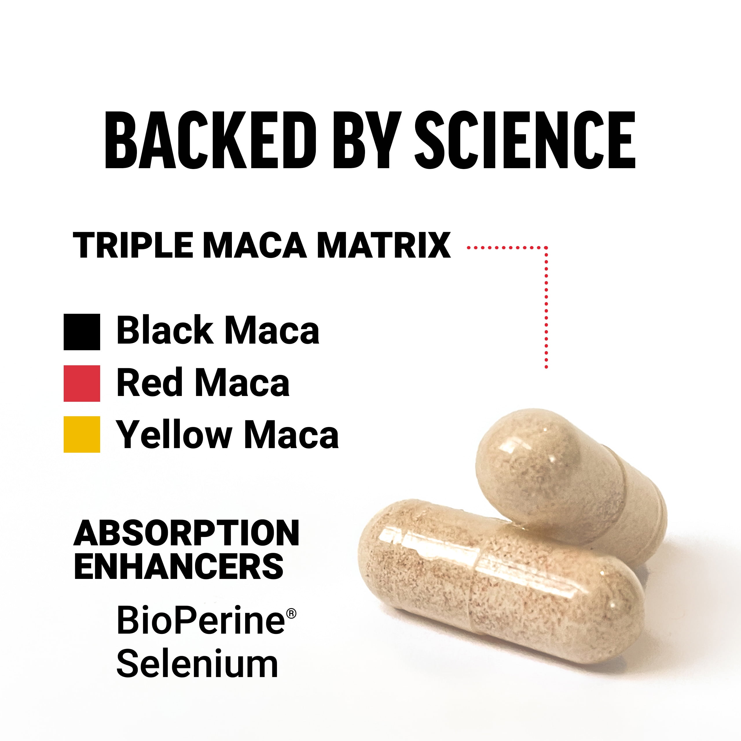 FORCE FACTOR PREMIUM MACA ROOT CAPSULES FOR VITALITY & PERFORMANCE - 2000MG, 120CT