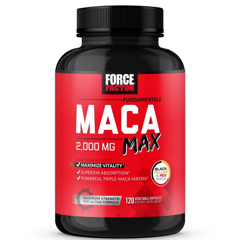 FORCE FACTOR PREMIUM MACA ROOT CAPSULES FOR VITALITY & PERFORMANCE - 2000MG, 120CT