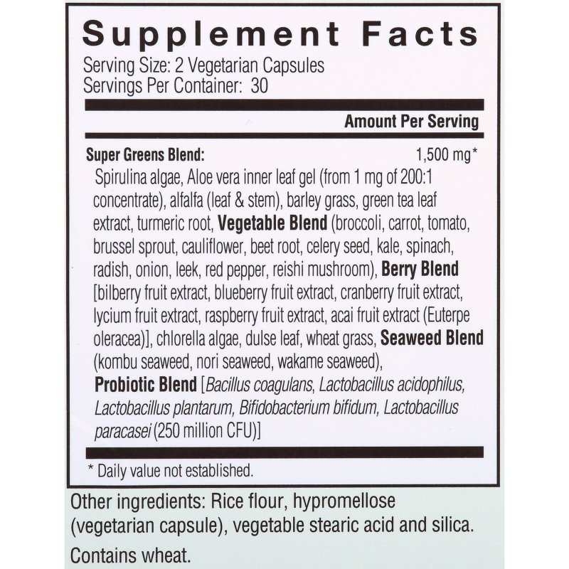 COUNTRY FARMS SUPER GREENS VEGICAPS - WHOLE FOOD SUPPLEMENT WITH 32 SUPERFOODS, ANTIOXIDANTS & PROBIOTICS - 60 COUNT