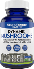 STONEHENGE HEALTH DYNAMIC MUSHROOMS - NOOTROPIC BRAIN & IMMUNE BOOSTER - LION'S MANE, CHAGA, MAITAKE, SHIITAKE, REISHI - 60 CAPSULES