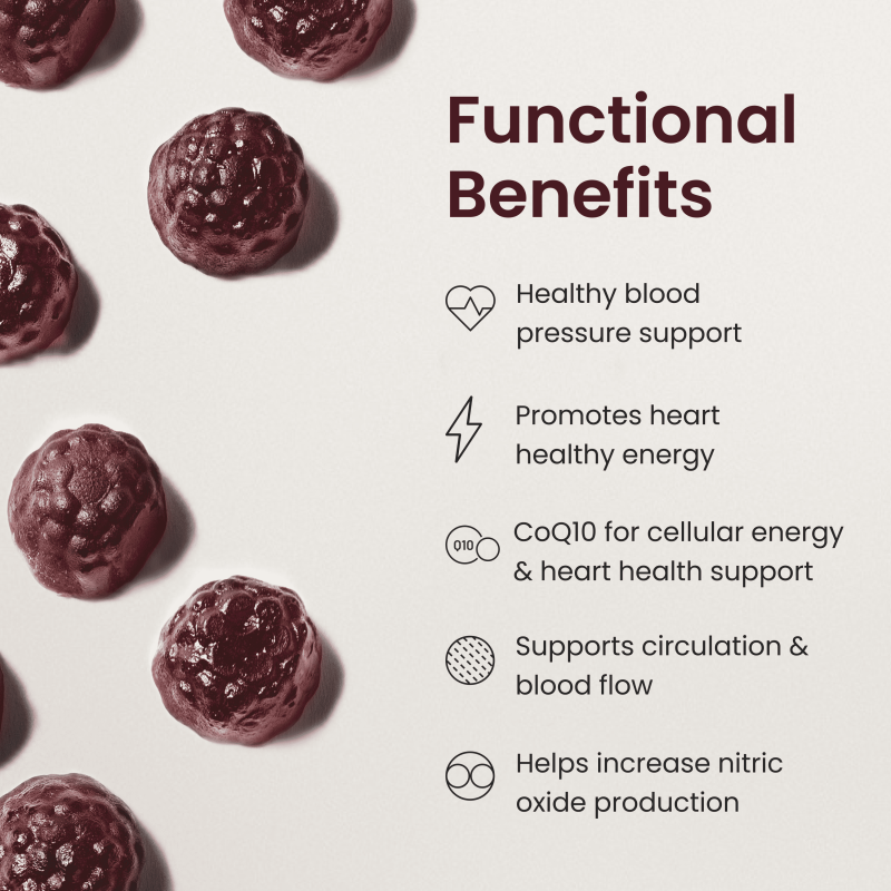 HUMAN SUPERBEETS HEART GUMMIES WITH COQ10 & POMEGRANATE, 60 CT