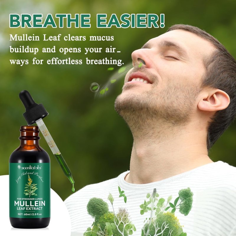 MAANI ESSENCE MULLEIN LEAF LIQUID DROPS WITH CHLOROPHYLL - 60ML PREMIUM EXTRACT