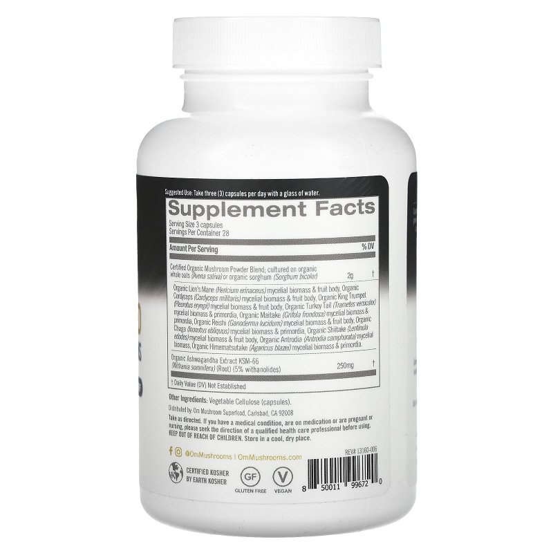 OM MUSHROOMS MASTER BLEND SUPERFOOD CAPSULES - 84CT