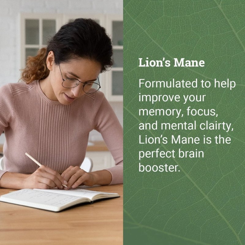 EARTH HARMONY LIONS MANE MUSHROOM SUPPLEMENT - 1000MG - BRAIN HEALTH - 120 CAPSULES