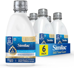 SIMILAC 360 TOTAL CARE INFANT FORMULA WITH 5 HMO PREBIOTICS, NON-GMO, READY TO FEED - 32 FL OZ X 6