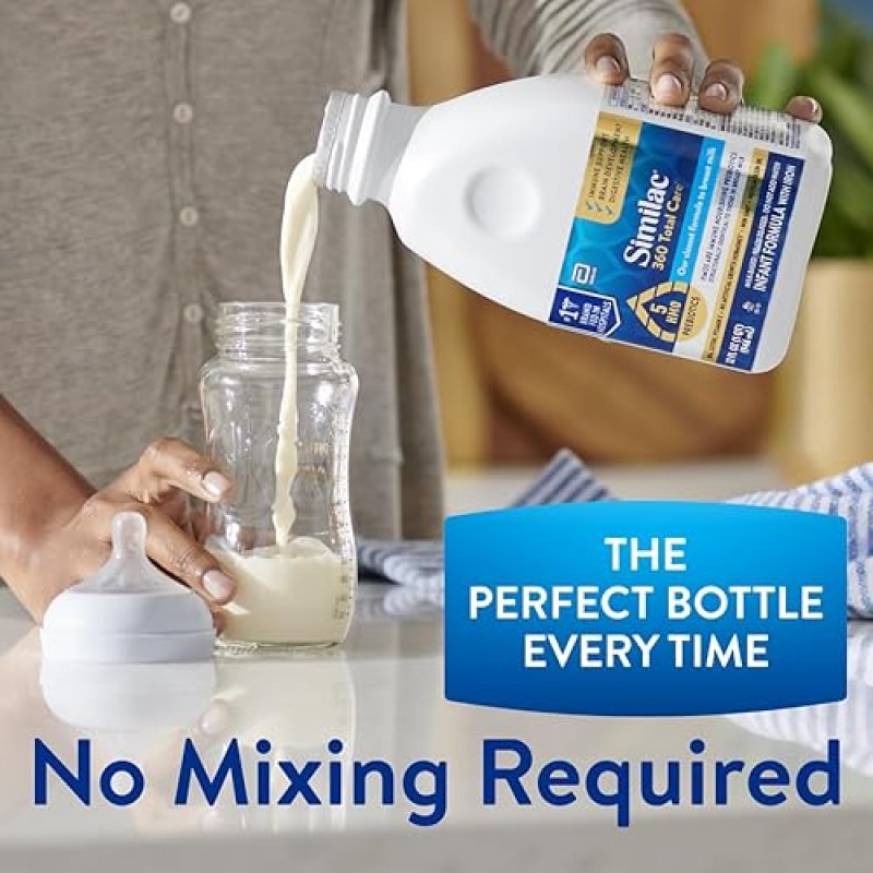 SIMILAC 360 TOTAL CARE INFANT FORMULA WITH 5 HMO PREBIOTICS, NON-GMO, READY TO FEED - 32 FL OZ X 6