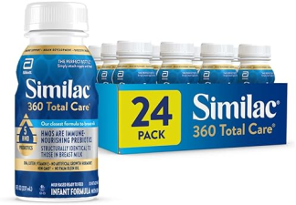 SIMILAC 360 TOTAL CARE INFANT FORMULA WITH 5 HMO PREBIOTICS, NON-GMO, READY TO FEED - 24 PACK