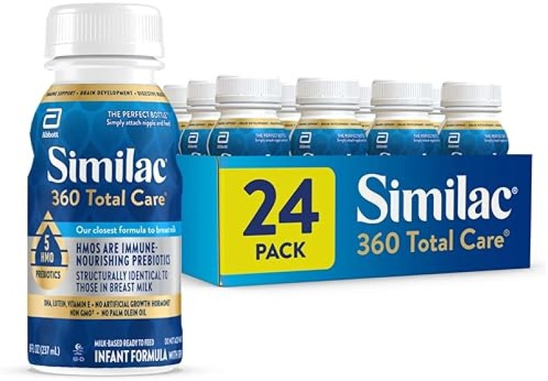 SIMILAC 360 TOTAL CARE INFANT FORMULA WITH 5 HMO PREBIOTICS, NON-GMO, READY TO FEED - 24 PACK
