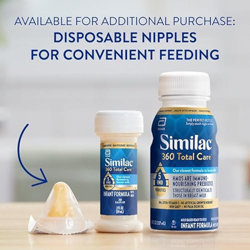 SIMILAC 360 TOTAL CARE INFANT FORMULA WITH 5 HMO PREBIOTICS, NON-GMO, READY TO FEED - 24 PACK