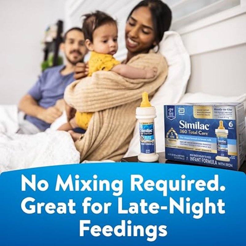 SIMILAC 360 TOTAL CARE INFANT FORMULA WITH 5 HMO PREBIOTICS - NON-GMO, READY TO FEED - 48 PACK