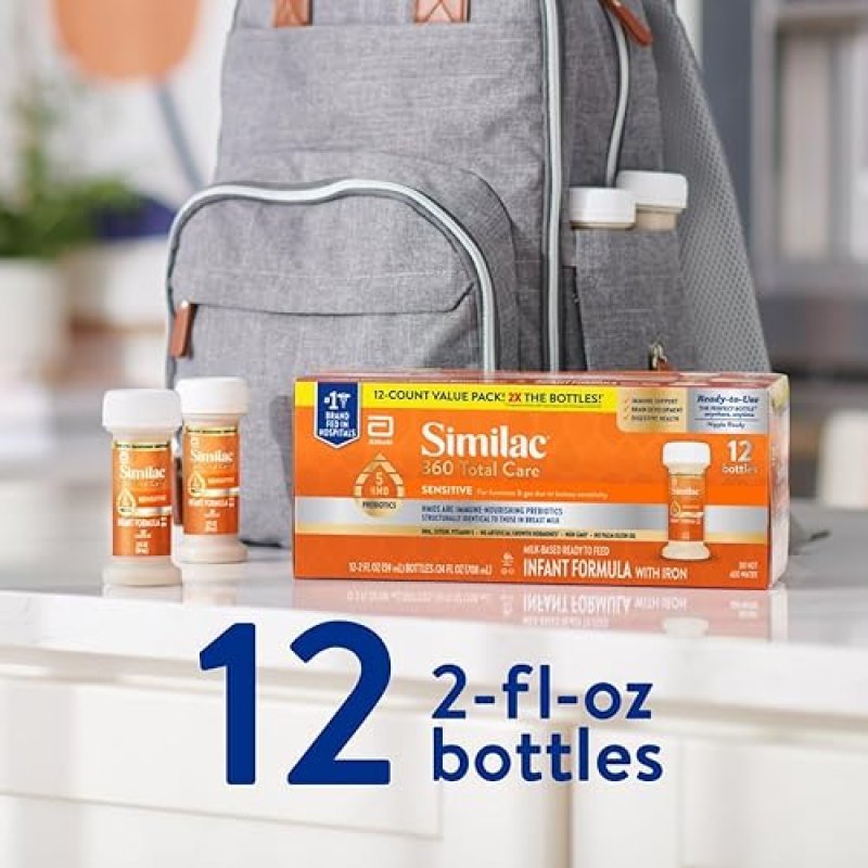 SIMILAC 360 TOTAL CARE SENSITIVE INFANT FORMULA - 12 PACK, NON-GMO, 5 HMO PREBIOTICS, LACTOSE SENSITIVITY RELIEF