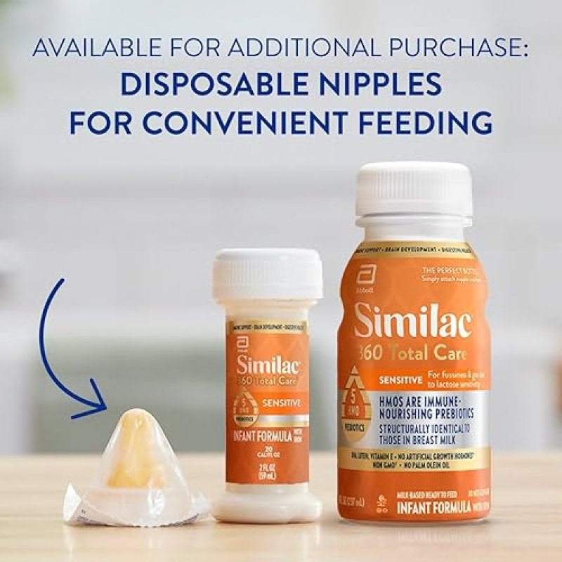 SIMILAC 360 TOTAL CARE SENSITIVE INFANT FORMULA - 12 PACK, NON-GMO, 5 HMO PREBIOTICS, LACTOSE SENSITIVITY RELIEF