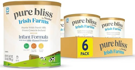 SIMILAC ORGANIC IRISH FARMS BABY FORMULA FOR 0-12 MONTHS, 24.7OZ CAN, PACK OF 6