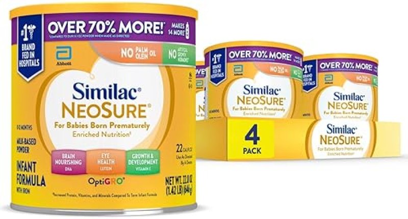 SIMILAC NEOSURE PREMATURE POST-DISCHARGE BABY FORMULA POWDER, 4-PACK 22.8-OZ
