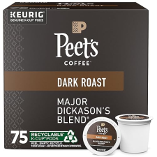 PEET'S COFFEE DARK ROAST K-CUP PODS - MAJOR DICKASON'S BLEND 75 COUNT