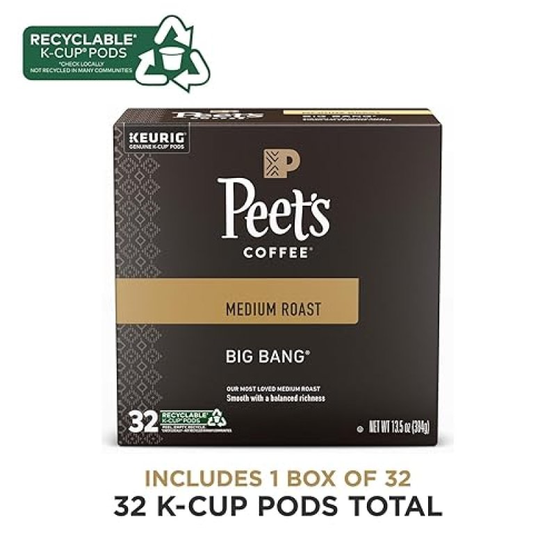 PEET'S COFFEE BIG BANG MEDIUM ROAST K-CUP PODS - 32 COUNT