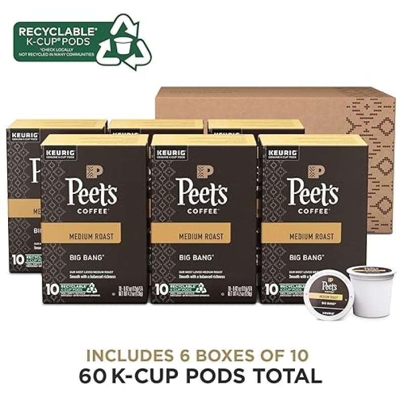PEET'S COFFEE BIG BANG MEDIUM ROAST K-CUP PODS - 60 COUNT