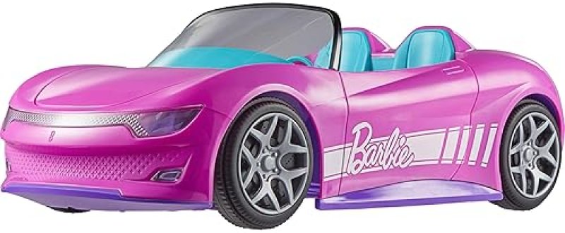 BARBIE HOT WHEELS PINK RC CONVERTIBLE TOY CAR WITH REMOTE CONTROL AND STORAGE TRUNK - FUN FOR FASHION DOLLS