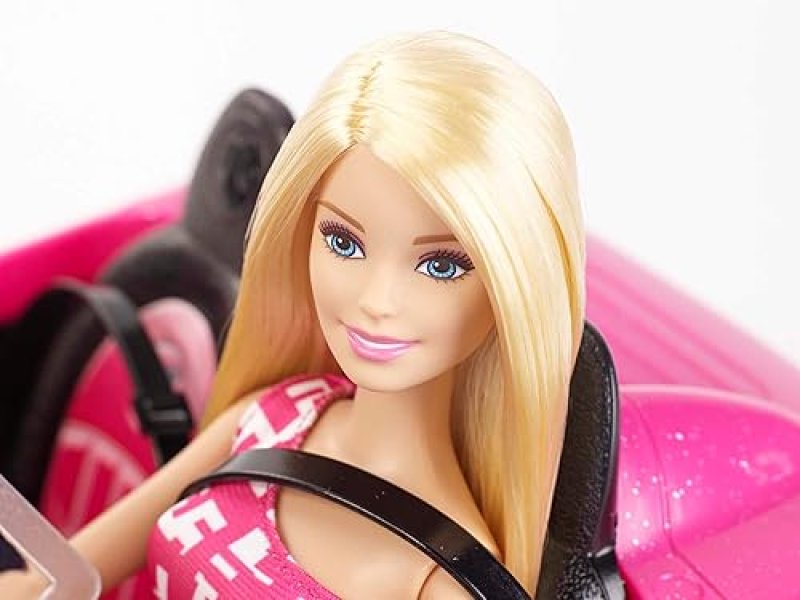 BARBIE SPARKLY PINK 2-SEATER CONVERTIBLE PLAYSET WITH FASHION DOLL & GLAM DETAILS (AMAZON EXCLUSIVE)