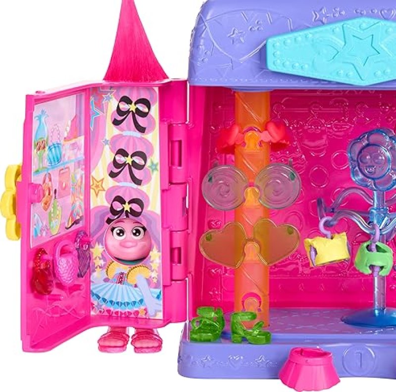 MATTEL DREAMWORKS TROLLS FUN FAIR SURPRISE FASHION BOUTIQUE PLAYSET WITH QUEEN POPPY DOLL & ACCESSORIES