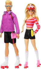 BARBIE FASHIONISTAS SET WITH 2 DOLLS, KEN ROLLER-SKATING, 6 ACCESSORIES - 65TH ANNIVERSARY COLLECTIBLE