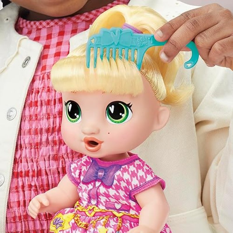 HASBRO BUBBLY TEA PARTY BABY DOLL WITH TEAPOT ACCESSORIES, BLONDE HAIR, 11 INCHES - IDEAL FOR 3+ YEAR OLDS