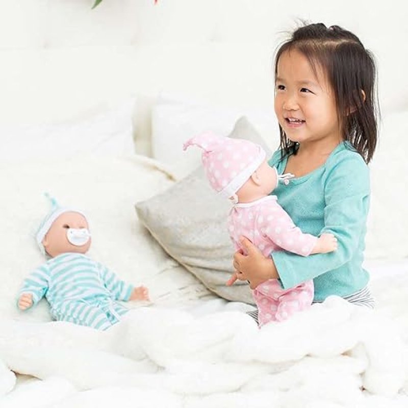 MELISSA & DOUG MINE TO LOVE TWINS LUKE & LUCY 15” LIGHT SKIN BABY DOLLS SET WITH OUTFITS AND PACIFIERS