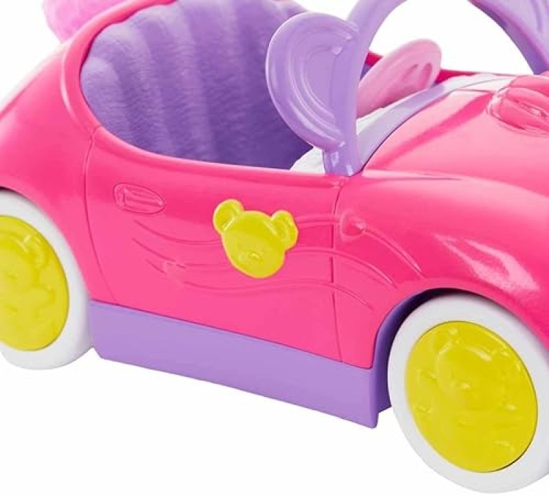 BARBIE CHELSEA TOY CAR SET WITH BEAR-THEMED CONVERTIBLE & TEDDY BEAR ACCESSORY
